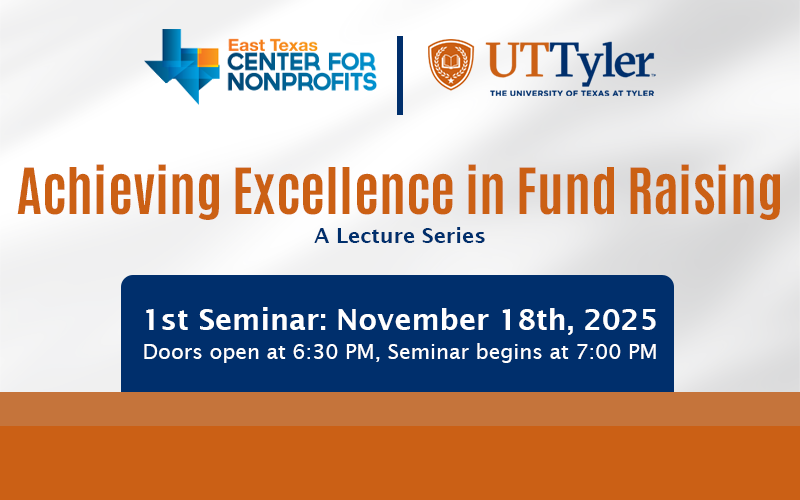 banner image for the 1st seminar in the achieving excellence in fund raising series