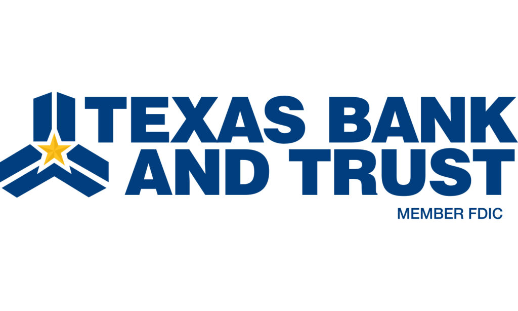 TBT Blue stacked Yellow star FDIC Texas Bank and Trust Logo